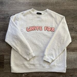 White Fox Sweet Treat Oversized Sweater Grey Marle